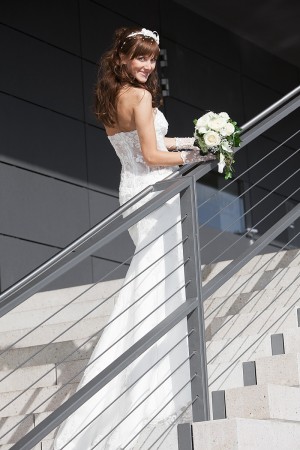 Hochzeitsfotograf, Braut mit Blumenstrauss