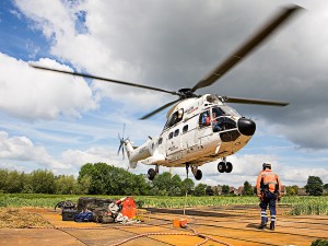 Eventfoto eines Helikopters beim Landen